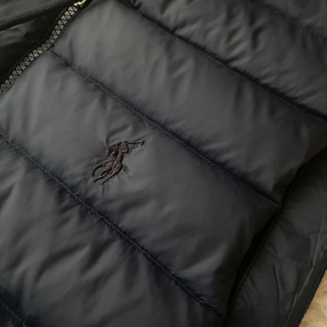 美品　ラルフローレン　ダウンベスト　スウェット　ネイビー　M相当