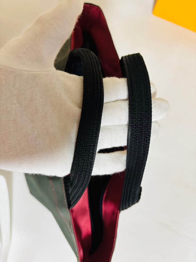 【美品】エルベシャプリエ　バッグ　1027 ピンク　カーキグレー