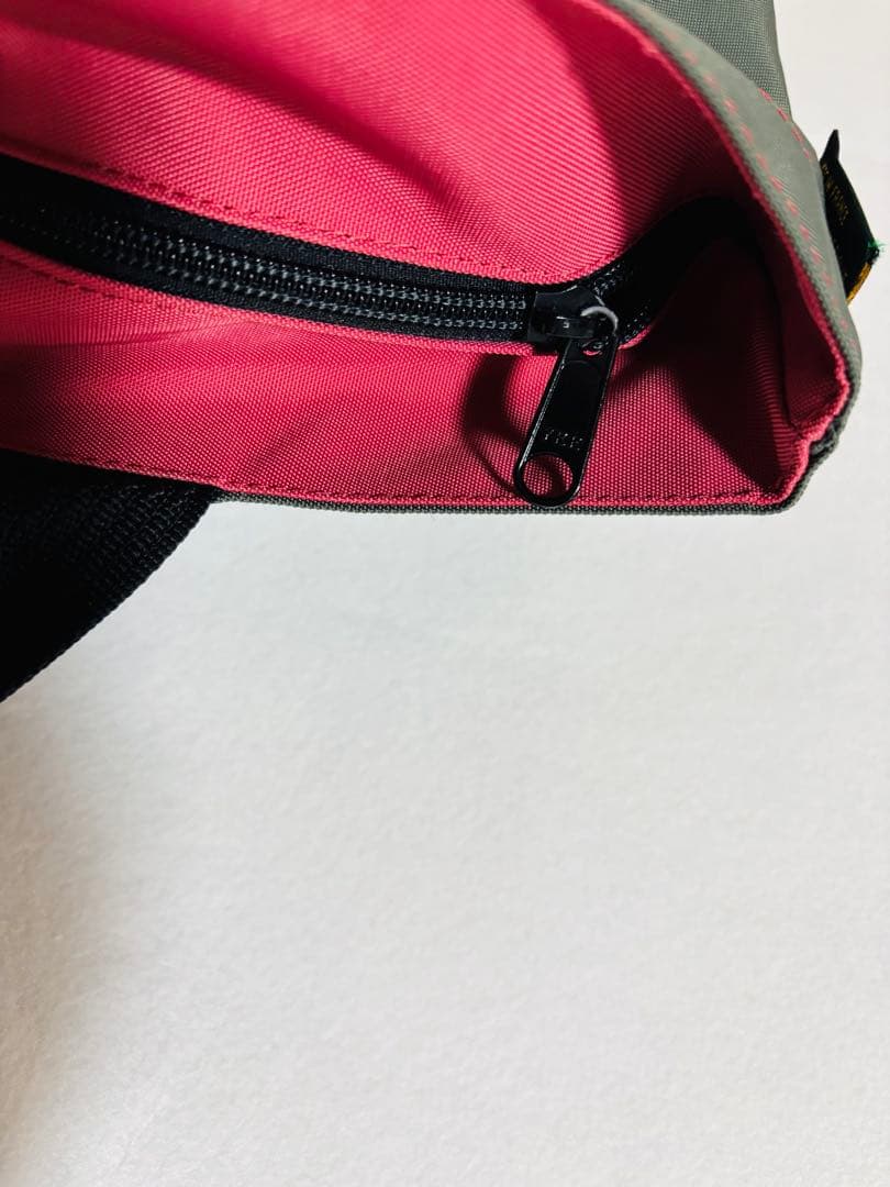 【美品】エルベシャプリエ　バッグ　1027 ピンク　カーキグレー