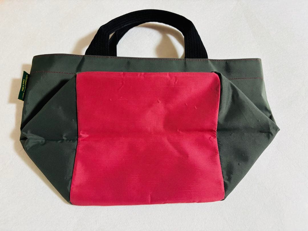 【美品】エルベシャプリエ　バッグ　1027 ピンク　カーキグレー