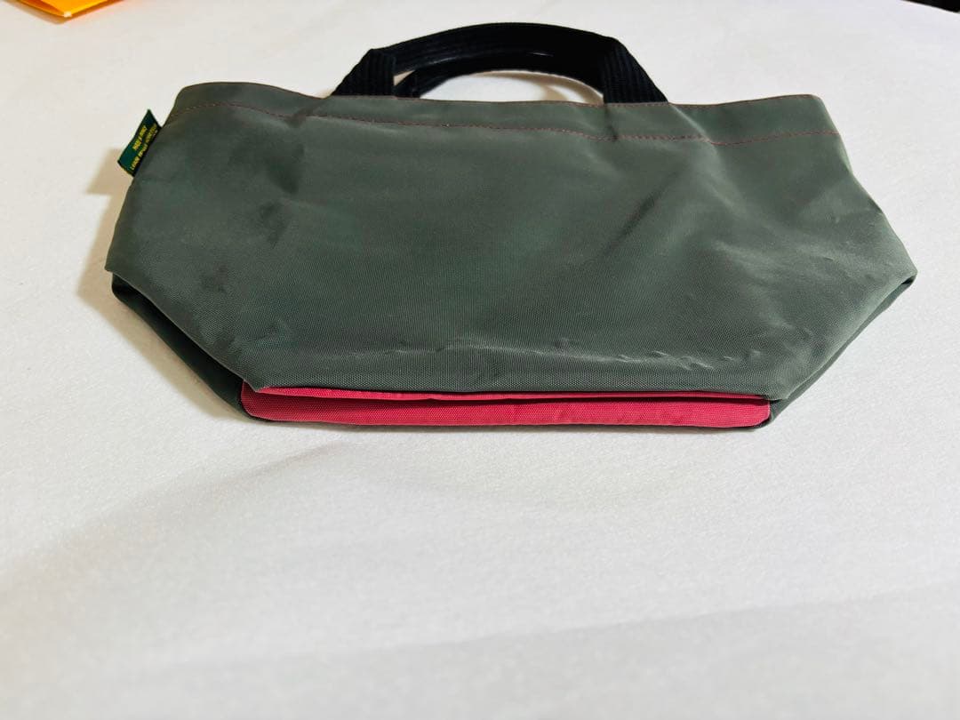 【美品】エルベシャプリエ　バッグ　1027 ピンク　カーキグレー