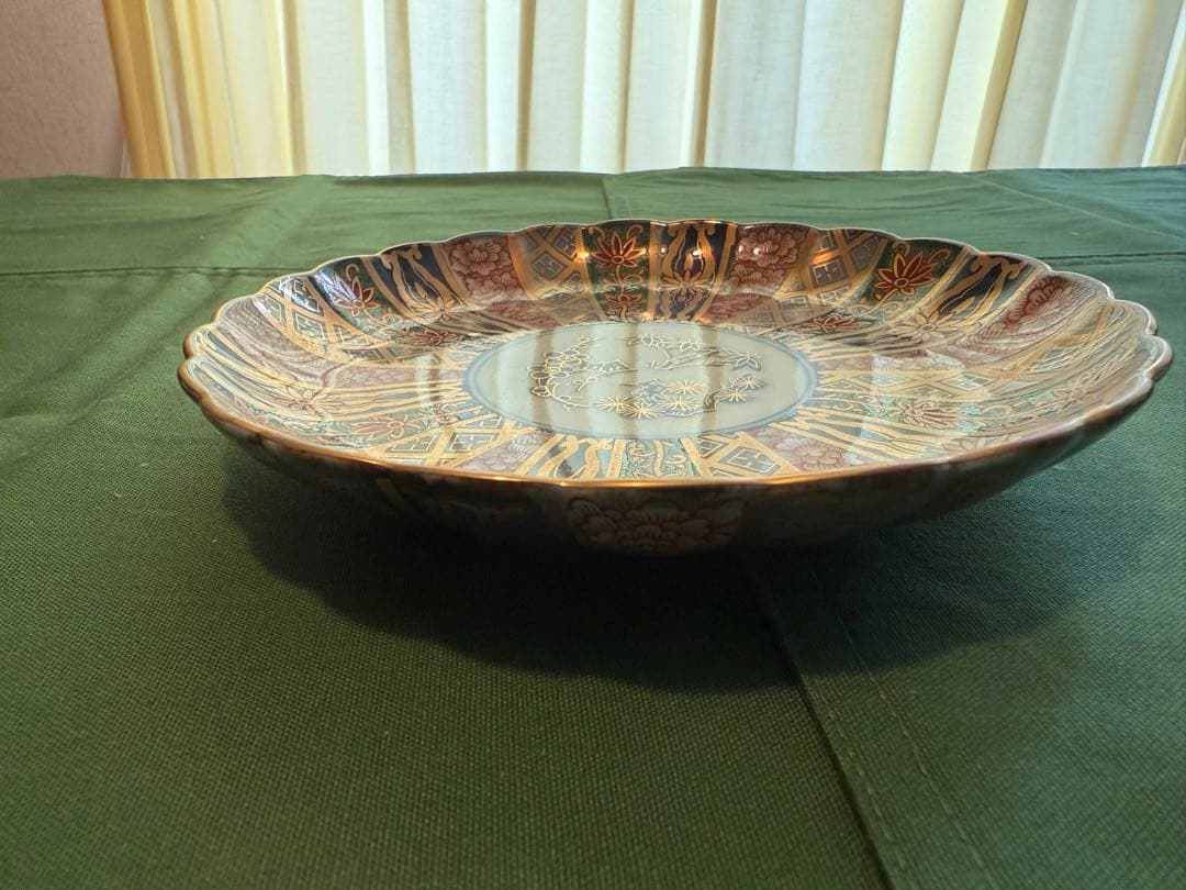 林九郎作　献上錦菊割内外 金彩 松竹梅　皿5枚 セット