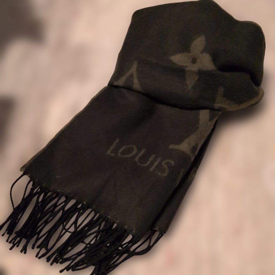 LOUIS VUITTON 　マフラー　グリーンかかった茶