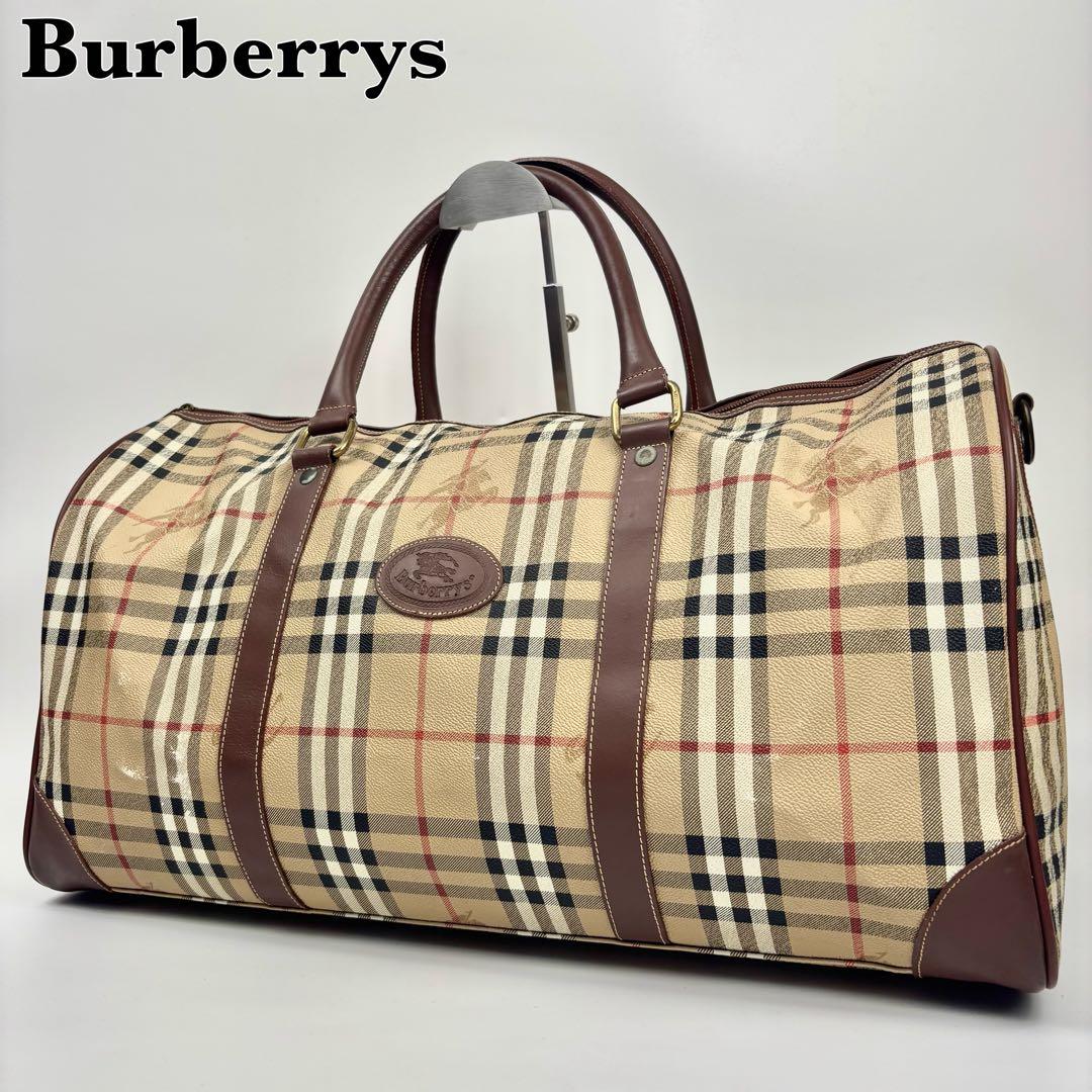BURBERRY ボストンバッグ トラベルバッグ 大容量 旅行 ノバチェック