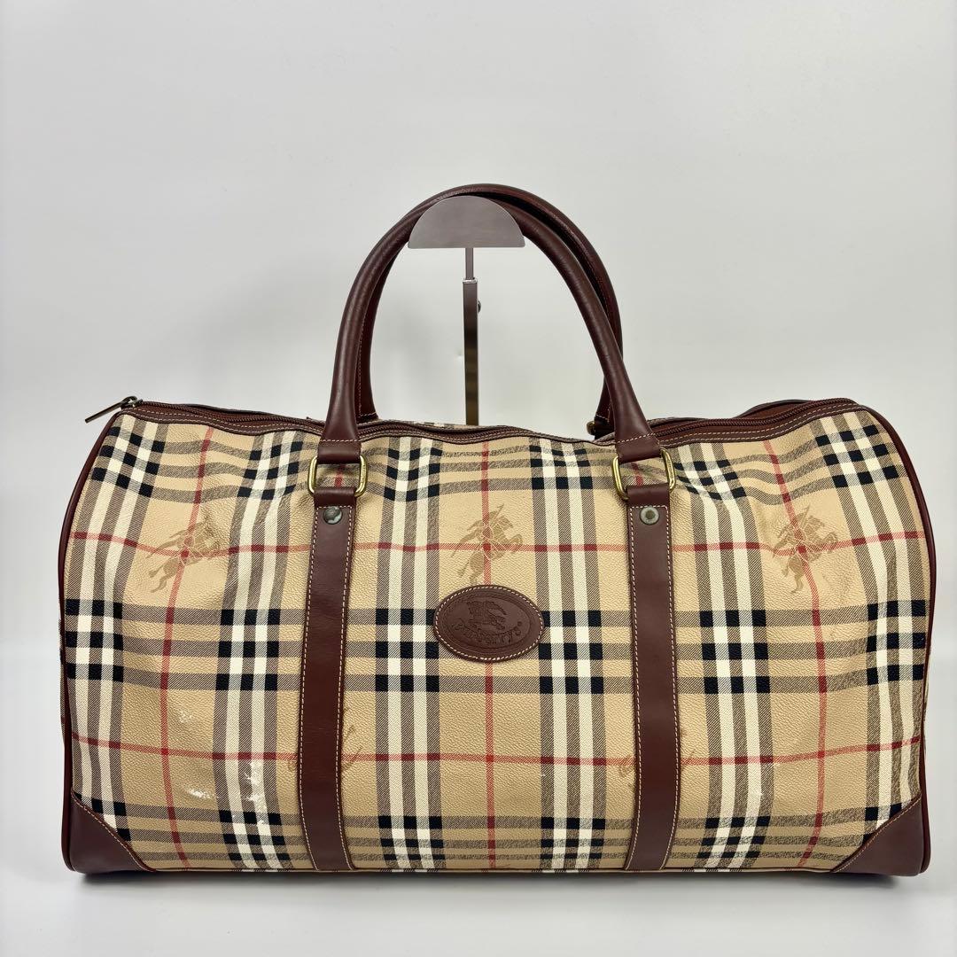 BURBERRY ボストンバッグ トラベルバッグ 大容量 旅行 ノバチェック