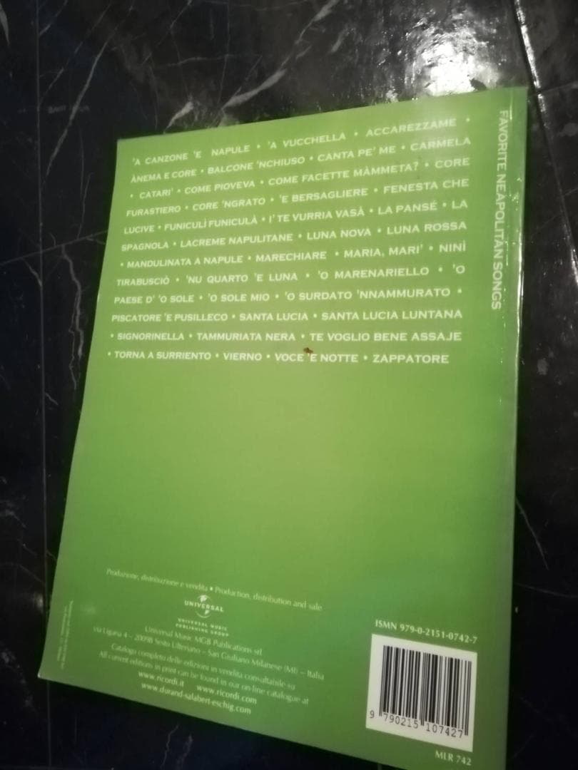楽譜 ナポリ 40曲 NEAPOLITAN SONGSイタリア語