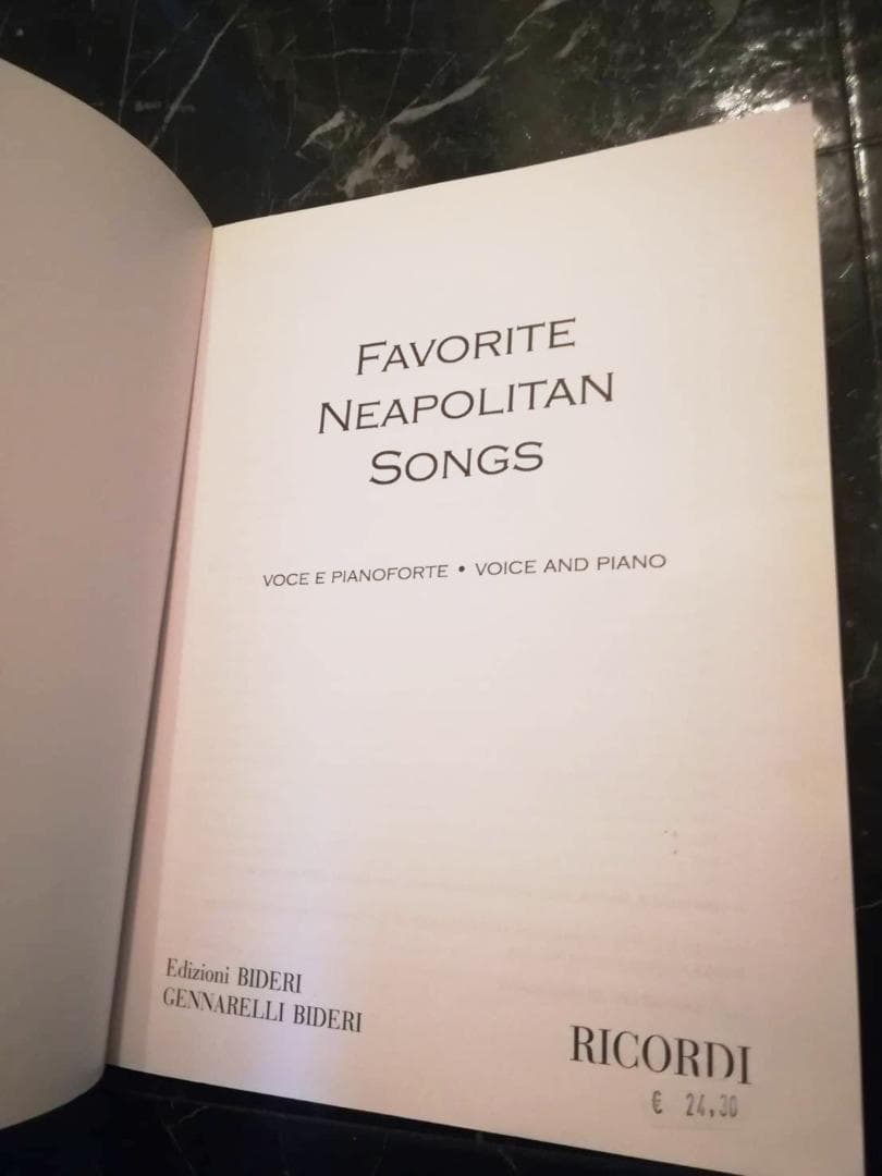 楽譜 ナポリ 40曲 NEAPOLITAN SONGSイタリア語