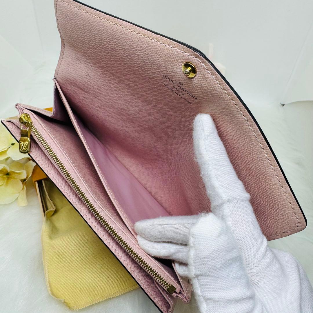 ルイヴィトン 新型 ポルトフォイユサラ M62235 ローズバレリーヌ 長財布