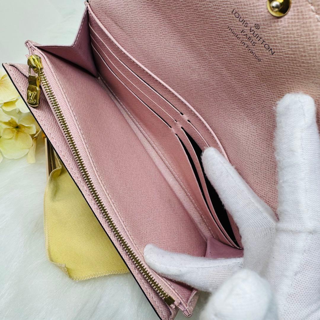 ルイヴィトン 新型 ポルトフォイユサラ M62235 ローズバレリーヌ 長財布