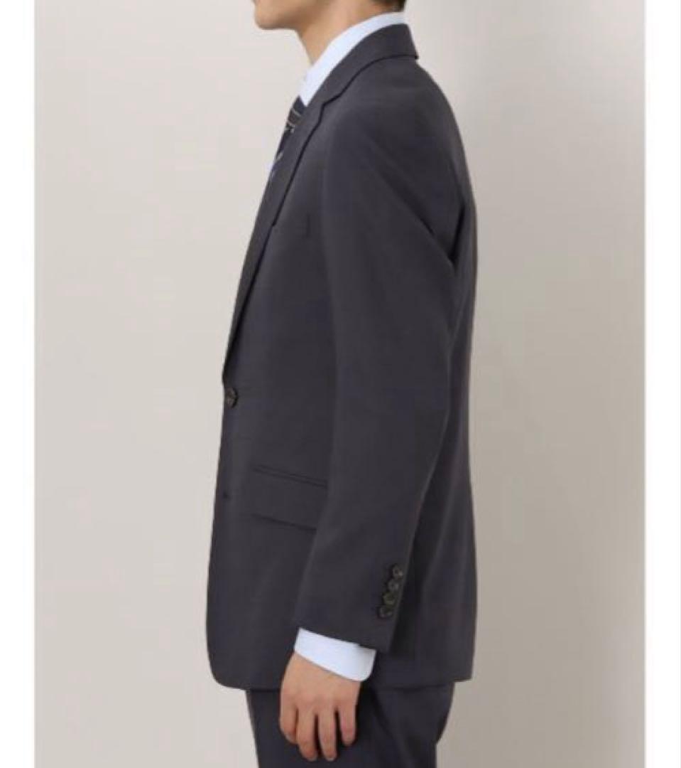 タグ付き 3点セットTAKA-Q ストレッチセットアップスーツ チェック紺