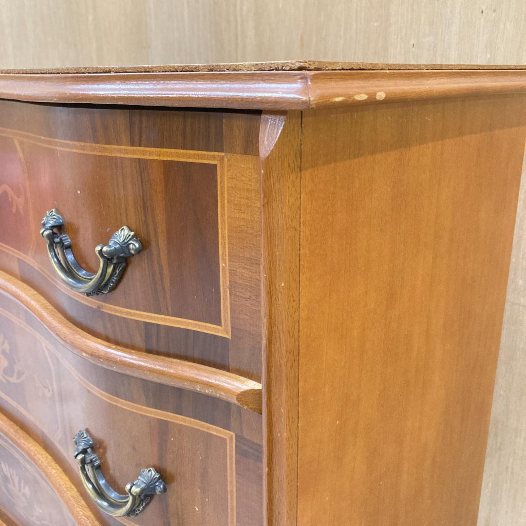 イタリア　象嵌　クラシック　3段チェスト ヨーロピアン 猫足