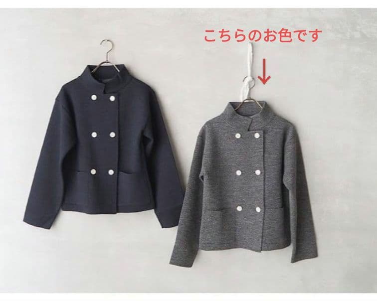 HAND ROOM ミラノリブニットジャケット　チャコールグレー　M