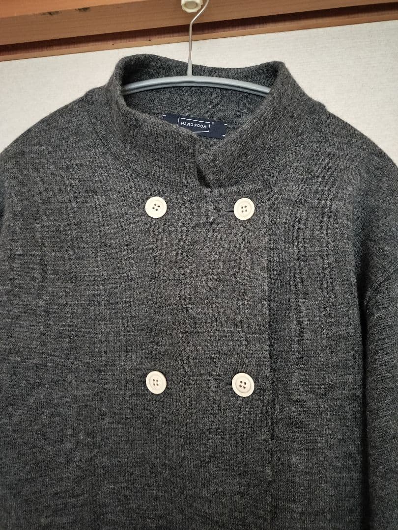 HAND ROOM ミラノリブニットジャケット　チャコールグレー　M
