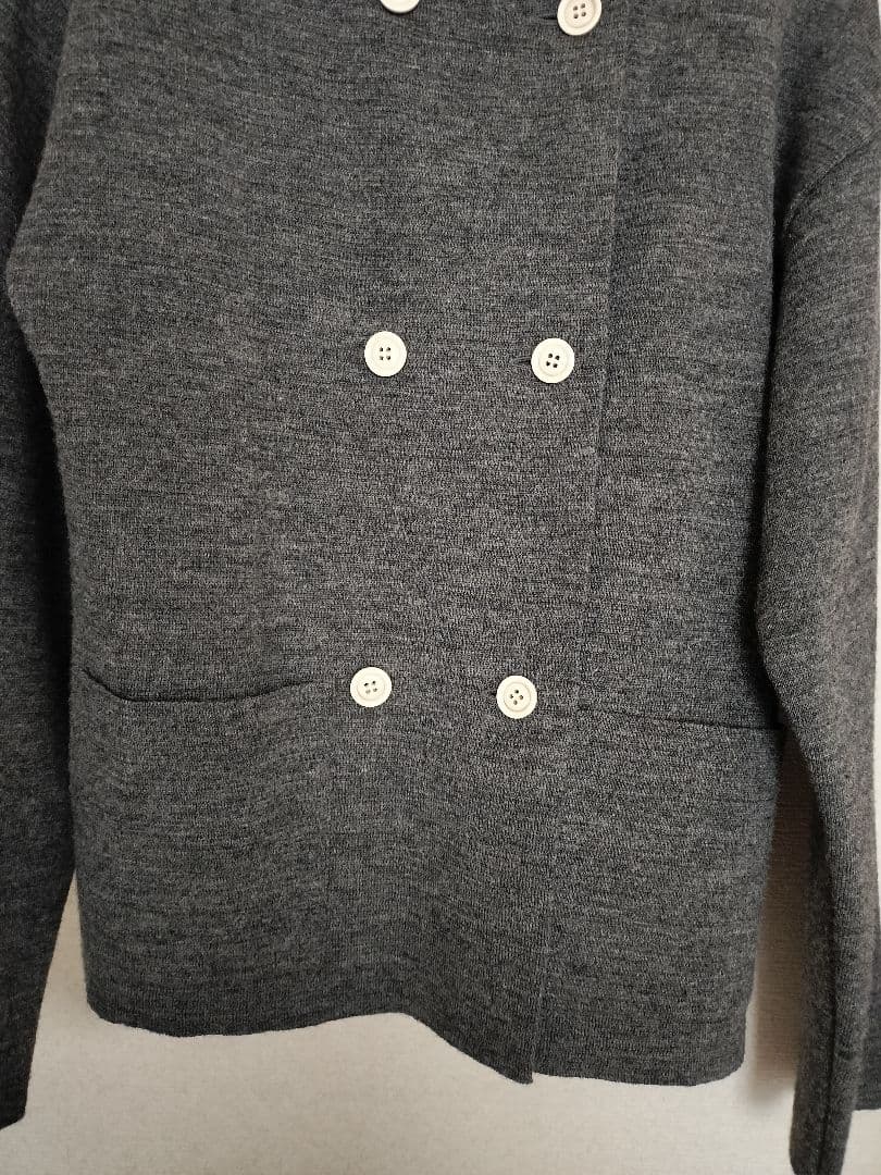 HAND ROOM ミラノリブニットジャケット　チャコールグレー　M