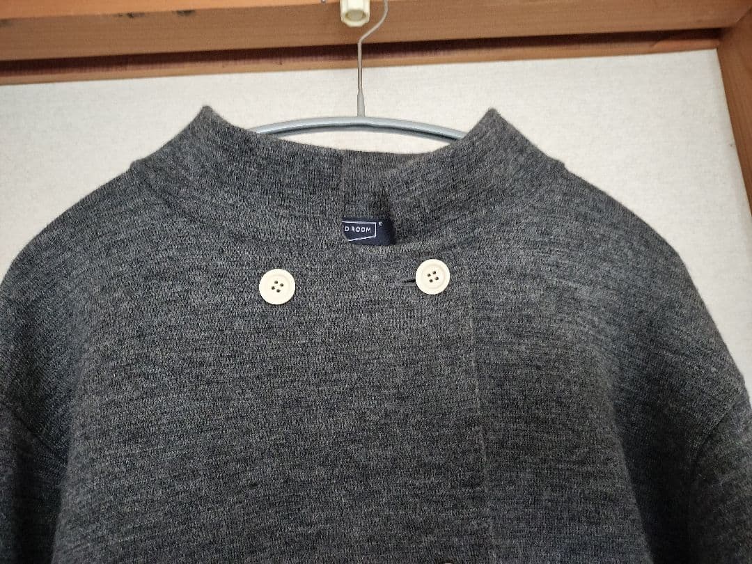 HAND ROOM ミラノリブニットジャケット　チャコールグレー　M