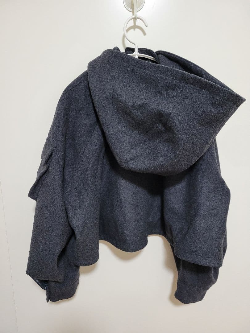 のり mecre メルトンフーディーショートブルゾン ショートコート