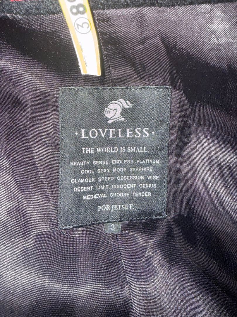 【最終値下げ】ラブレス　チェスターコート　Lサイズ　ブラック