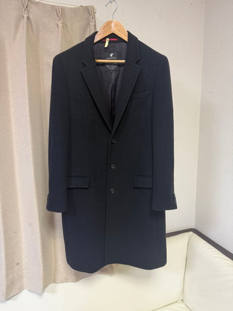 【最終値下げ】ラブレス　チェスターコート　Lサイズ　ブラック