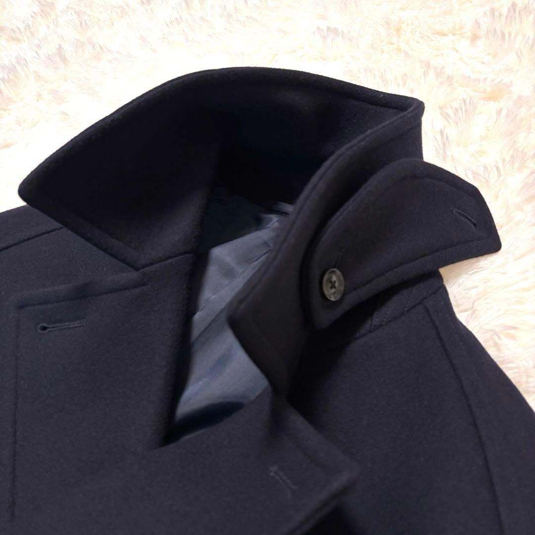 ✨未使用級✨ナノユニバース　スーパー140'S　ピーコート　ダブル　メルトン　紺
