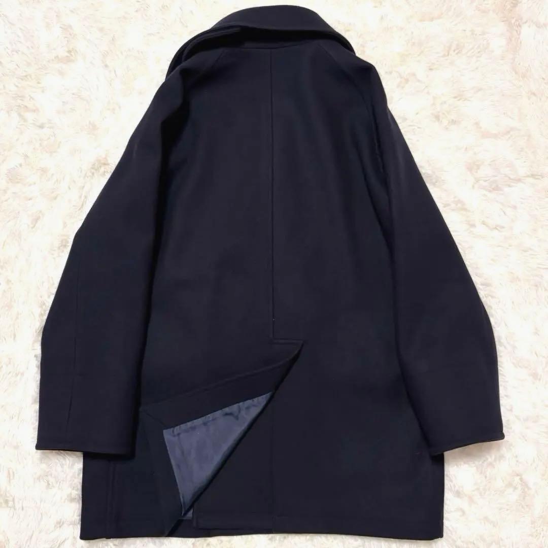 ✨未使用級✨ナノユニバース　スーパー140'S　ピーコート　ダブル　メルトン　紺