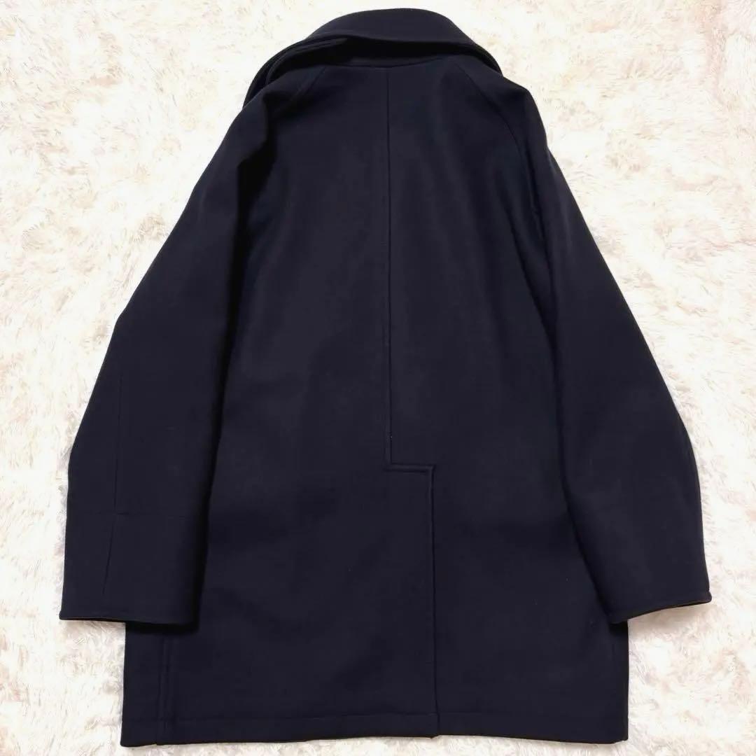 ✨未使用級✨ナノユニバース　スーパー140'S　ピーコート　ダブル　メルトン　紺
