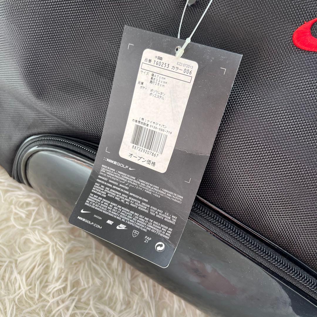 新品未使用 ナイキ ゴルフバッグ エナメルバッグ ブラック 刺繍 テック系