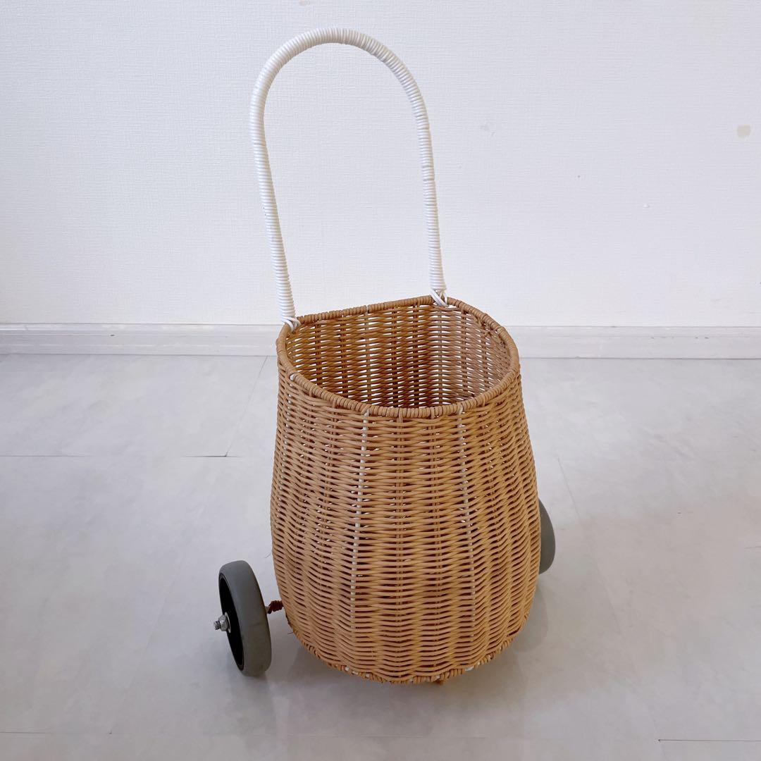 バスケット　ラタンバギー　子供　手押し車　おままごと　韓国　カゴ　バギー