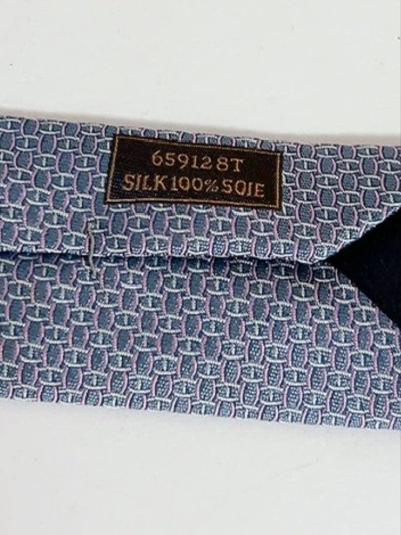 エルメス　HERMES ネクタイ　未使用品　ピンク　ブルーグレー