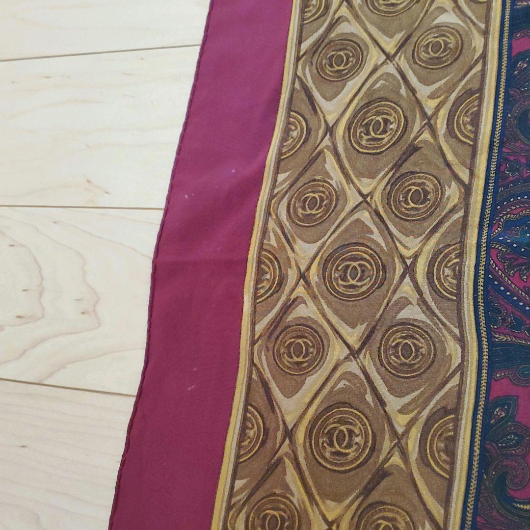 シャネル スカーフ ペイズリー・ロンバスプレート柄 ヴィンテージ