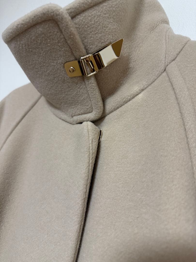 セルフォード　Aラインスタンドカラーコート★ベージュ★38