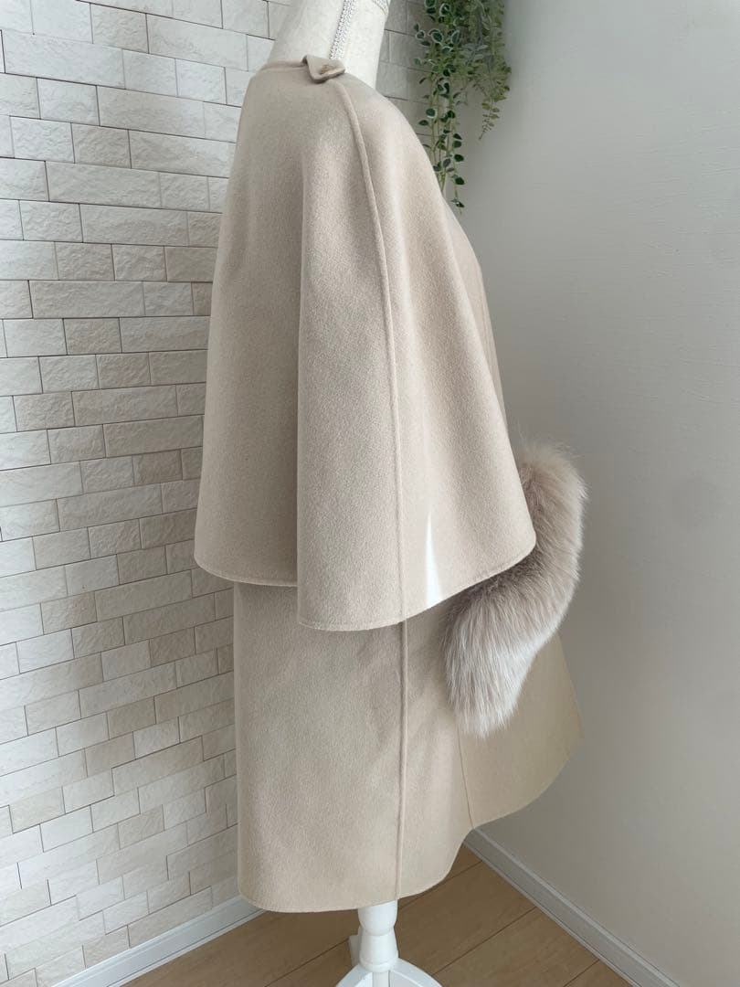 DRAWER ドゥロワー ⭐️ウールリバーシブルファーケープ コート2022AW