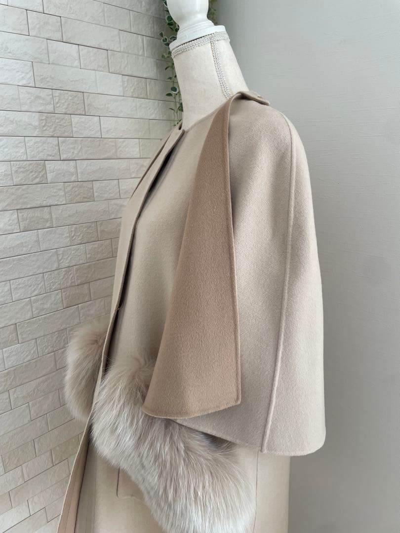 DRAWER ドゥロワー ⭐️ウールリバーシブルファーケープ コート2022AW