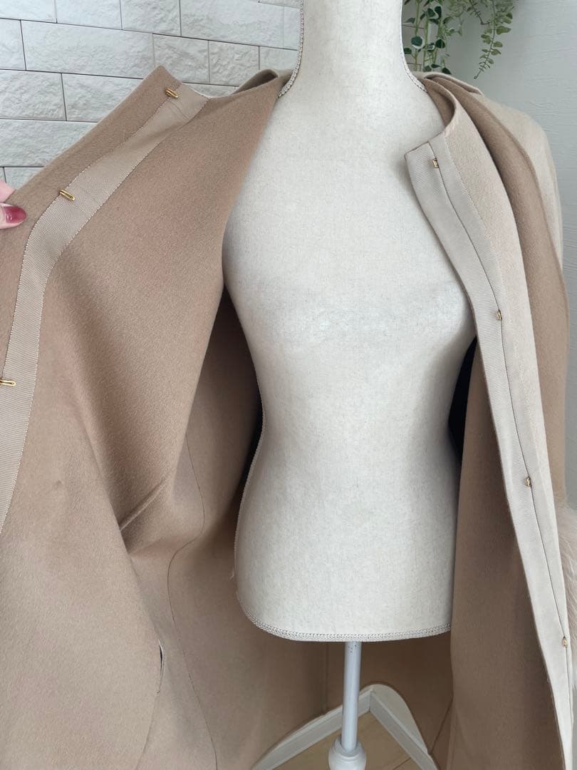 DRAWER ドゥロワー ⭐️ウールリバーシブルファーケープ コート2022AW