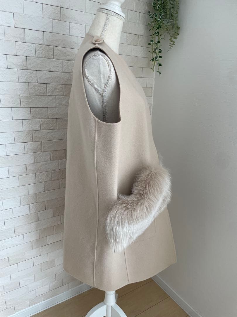 DRAWER ドゥロワー ⭐️ウールリバーシブルファーケープ コート2022AW