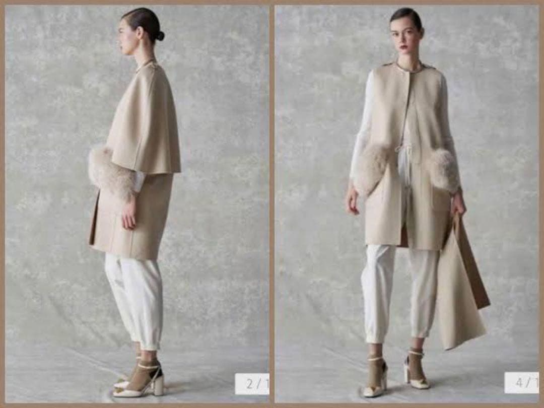 DRAWER ドゥロワー ⭐️ウールリバーシブルファーケープ コート2022AW