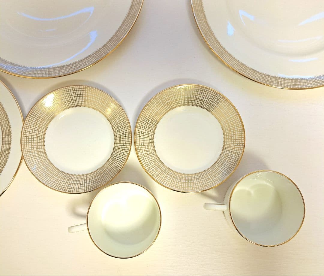 陶磁器 食器セット ゴールド縁取り