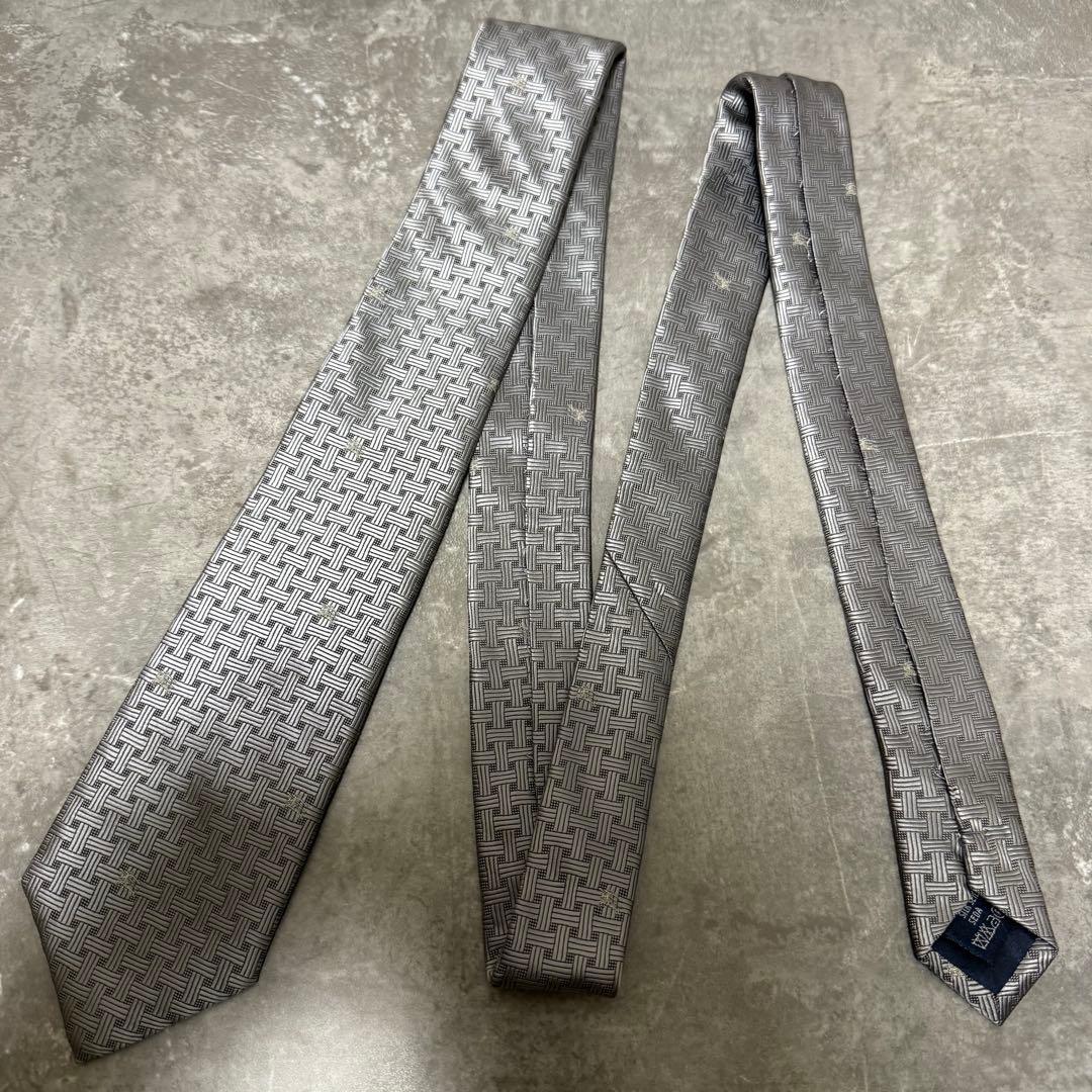 【✨美品✨】BURBERRY バーバリー ネクタイ ホースロゴ シルバー 結婚式