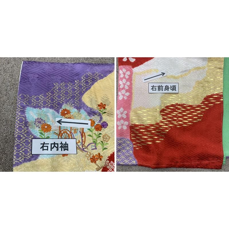 505ag36■七五三 千總七歳 女児 着物のみ 絞り染 金彩 トール■美品