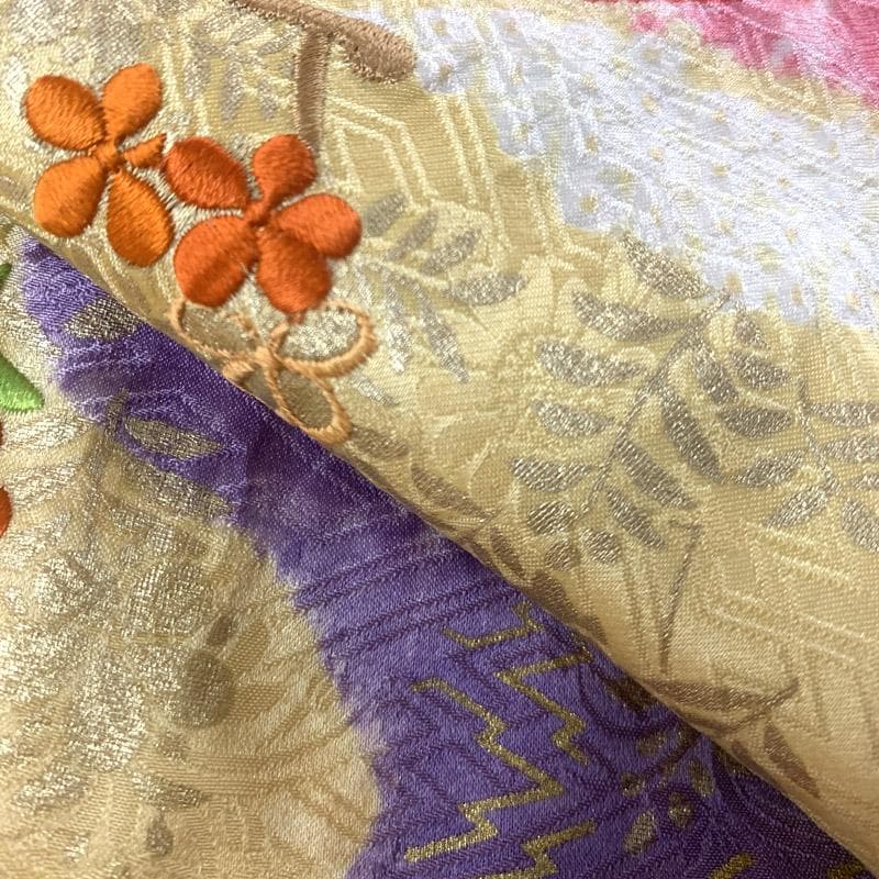 505ag36■七五三 千總七歳 女児 着物のみ 絞り染 金彩 トール■美品
