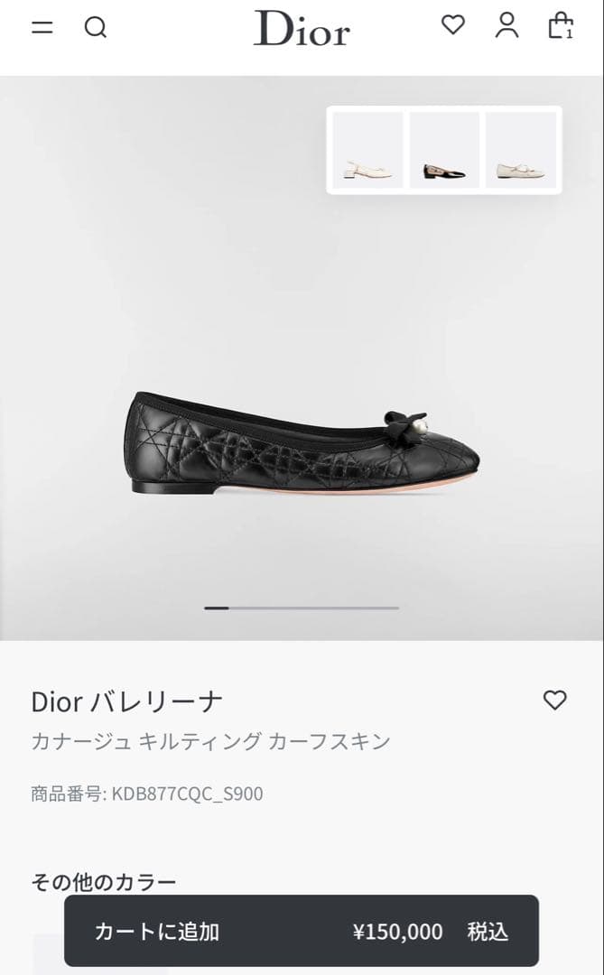 Dior バレリーナ 37 (24cm)