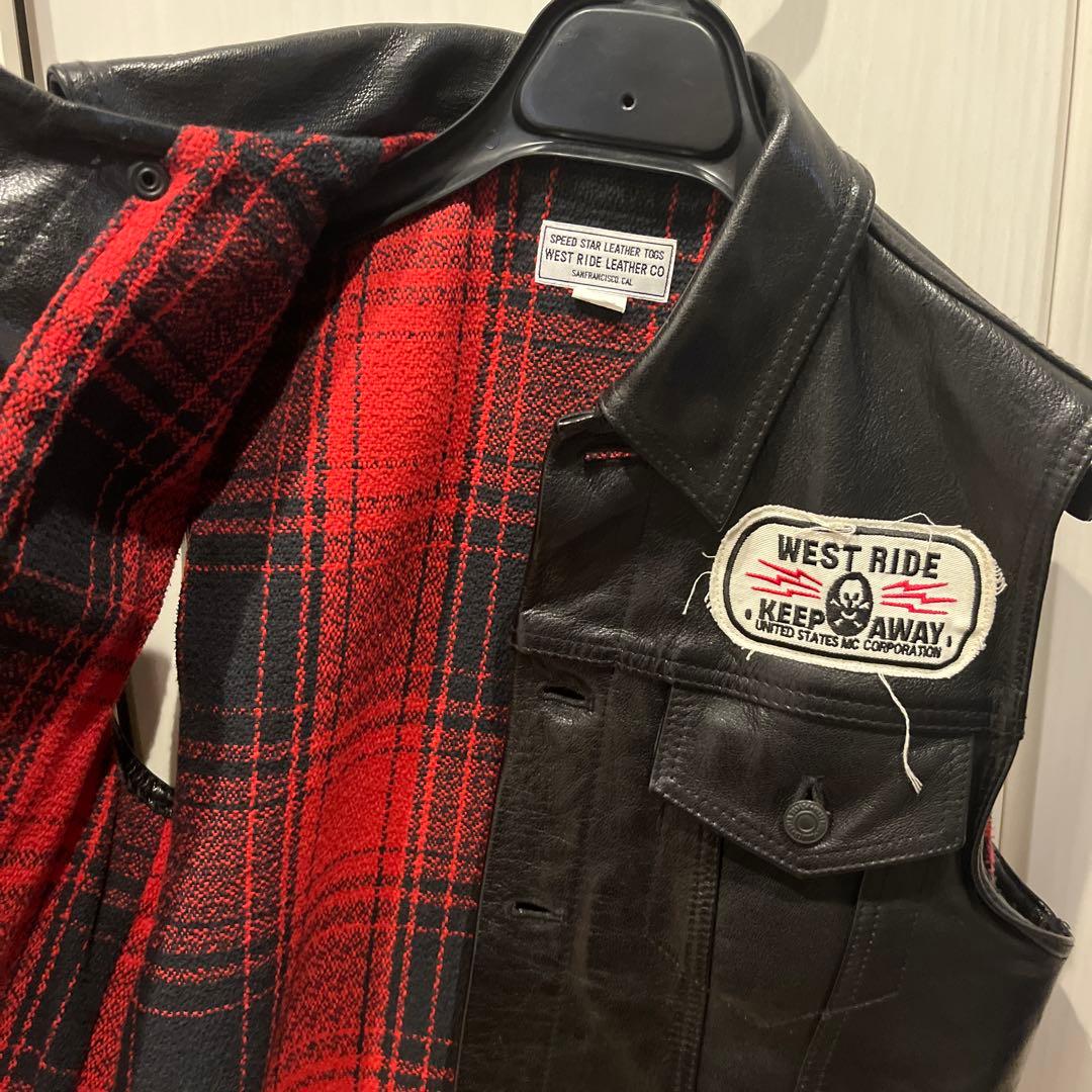 大特価！ウエストライド　レザーベスト　ディーンベスト