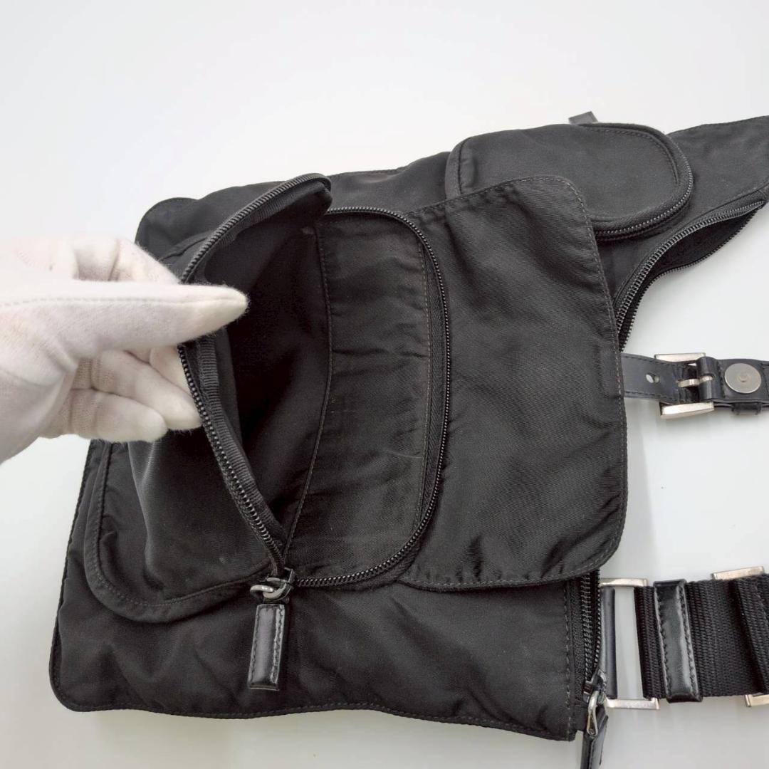 PRADA プラダ テスートナイロン ワンショルダーバッグ ブラック 黒 レザー