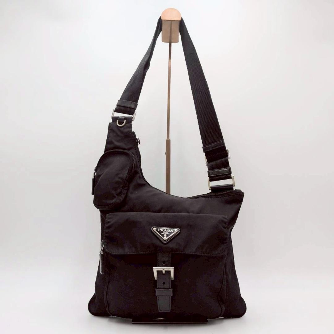 PRADA プラダ テスートナイロン ワンショルダーバッグ ブラック 黒 レザー