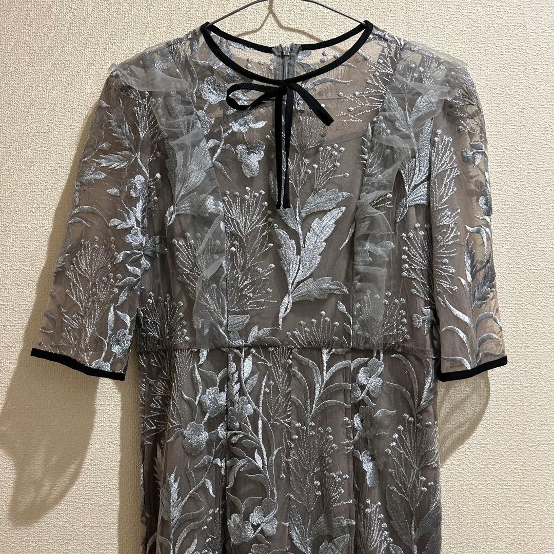 laja レースパイピングフリルマーメイドワンピースドレス