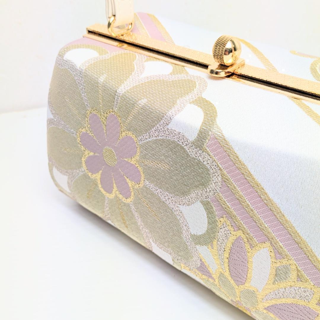 和装 草履 バッグ セット 帯地 ベージュ ピンク フリーサイズ u94-2