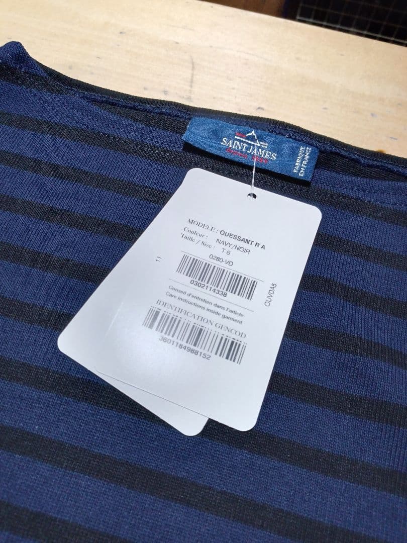 未使用！25年秋冬モデル！セントジェームス！ウェッソン！ネイビー系×黒！Ｔ６