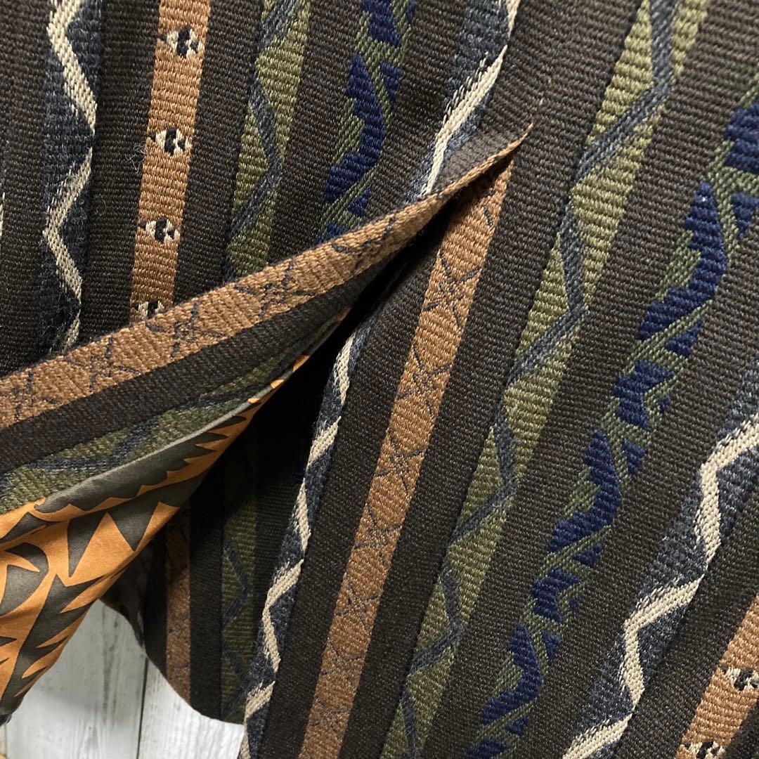 美品　ETRO エトロ 総柄 ウール　チェスターコート 52 ブラウン