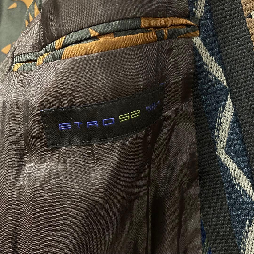 美品　ETRO エトロ 総柄 ウール　チェスターコート 52 ブラウン