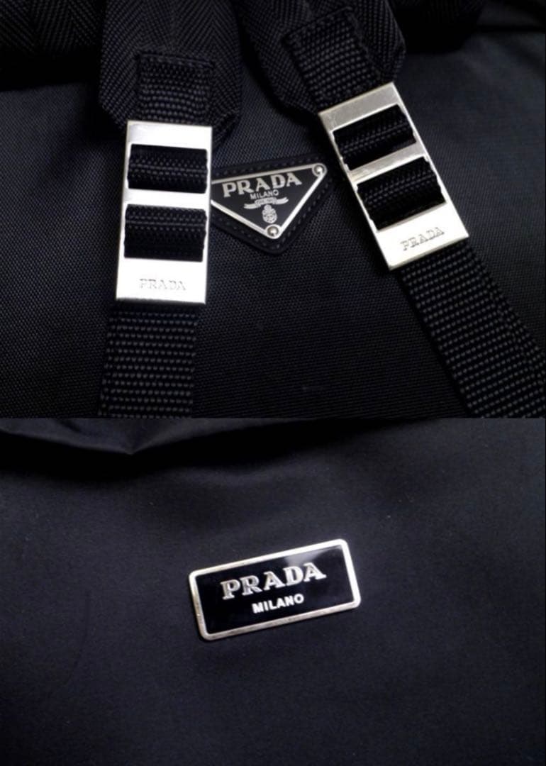 美品◆ PRADA プラダ V135 男女可 ナイロン リュック バックパック黒