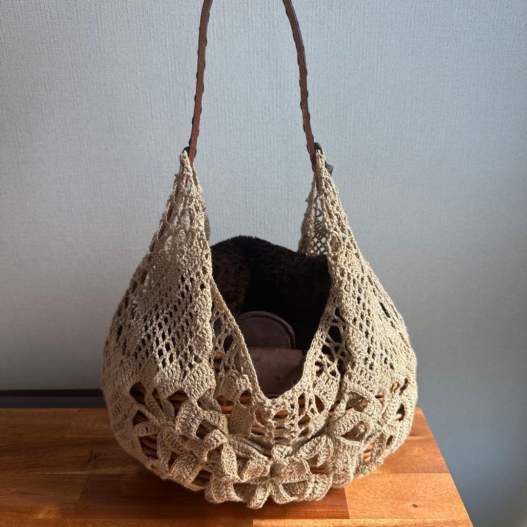 エバゴス ebagos レース　カゴバッグ